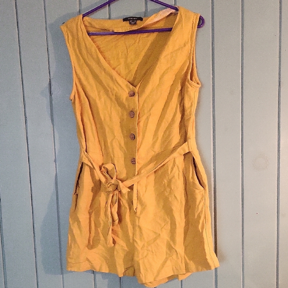 Yellow Button-Down Jumpsuit